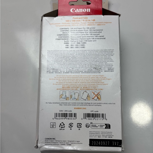 Canon RP-108 Tri-Color Ink Ribbon And Paper Set‎ - Picture 4 of 5